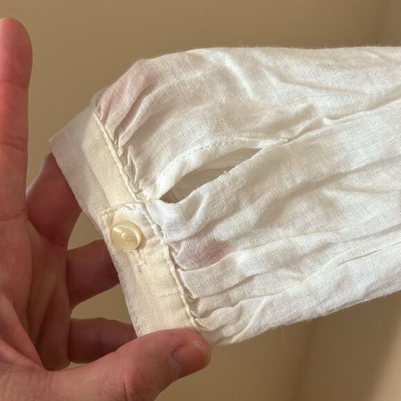 Trovata birds of paradis sheer ruffled button down top size small - Picture 3 of 6